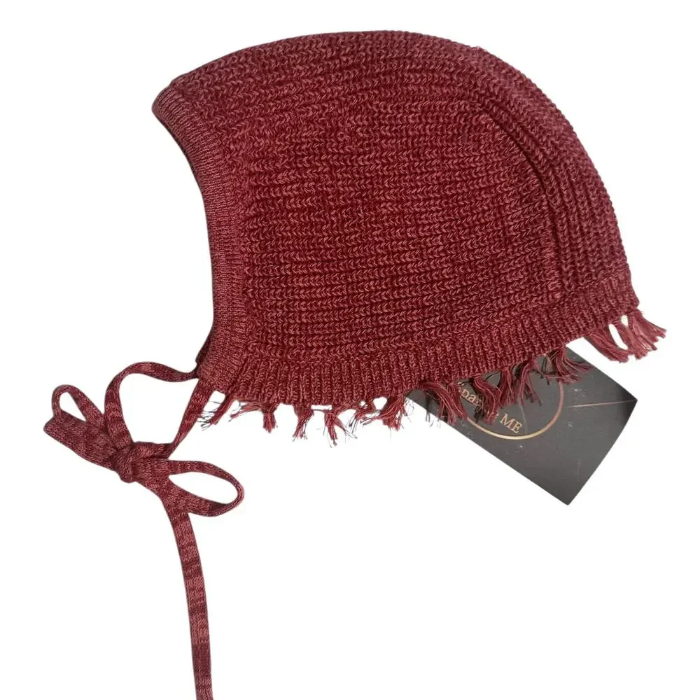 Sparkle Me NEW Strawberry Heather Fringed Bonnet Baby Size 24 Months Outdoor Hat